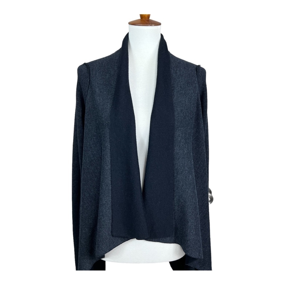 LULULEMON Reversible Waterfall Cardigan in Black/Grey One Size Casual warm wrap - Picture 2 of 11